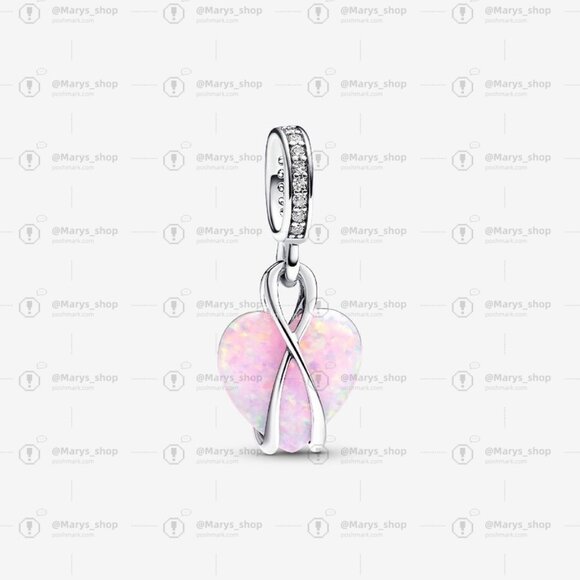 Pandora Mom Opalescent Heart Dangle Charm - Picture 1 of 2